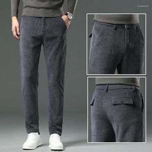 Men's Pants 2024 Man Brand Clothing Autumn Winter Men Casual Slim Fit Work Thick Warm Trousers Male Pantalones Hombre