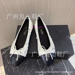 designer sandal chaneles loafer skor balett skor grunt mun bokstäver båge rund tå platt häl kvinnors skor