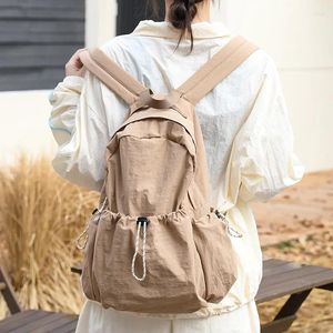 Torby szkolne japońska moda feminina plecaki duże nylonowe tkaniny swobodne plecak dla damskiej torby 2024 Kobieta dla dziewcząt Bagpack