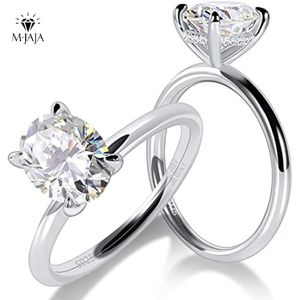 Anéis de noivado para mulheres anel solitário 925 prata esterlina 1-3ct oval corte d cor vvsi laboratório diamante bandas jóias 240124