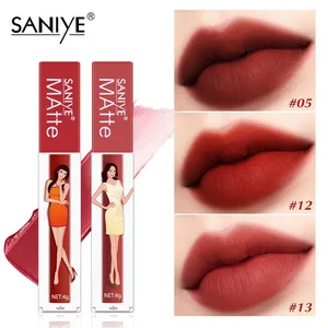 Tropical Beach Girl Small Square Tube Lip Gloss Matte Non-Stick Lipstick Easy Lip Glaze