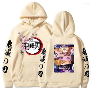 Kadın Hoodies 2024 Demon Slayer Kimetsu Hayır Yaiba Erkek ve Kadınlar Moda Anime Grafik Baskılı Sweatshirt Külotu