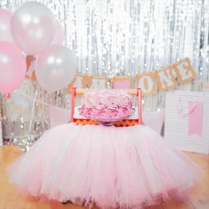 Dekoracja imprezy 1PCS Tutu Stole Spódnica Tiulowe Krzesło Spódnice na 1. urodziny Baby Shower