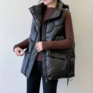 Kvinnors trenchrockar ärmlös tjock varm ner Vest Coat Casual Female Waistcoat Puffer Jacka Stor storlek Ytterkläder Kvinnor Winter Quilted