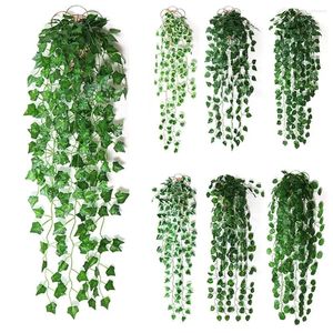 Dekorativa blommor 1st konstgjorda murgröna Garland lämnar falska hängande växter grönska lövverk släpar Vine Party Wedding Home Decor