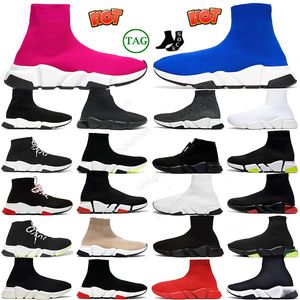 Designer Speed Trainer Meias Sapatos Boost Paris Lace Up Graffiti Triplo Preto Branco Cinza Plataforma Rosa Corredor Esportes Sapatilhas Ao Ar Livre Tamanho EUR36-45