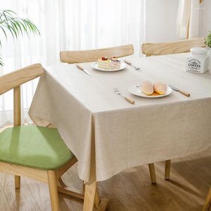 Table Cloth Contemporary And Contracted 2024 Waterproof Pure Color Rectangle Household Linen Cloth_Jes4798