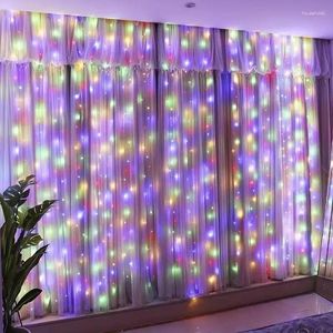 Dizeler 6x3m LED Peri Dize Işıkları Perde Garland USB Festoon Uzak Noel Dekorasyonu Ev yılı lambası Tatil Dekoratif