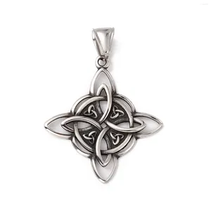 Pendant Necklaces Pandahall 1pc Witch Knot Stainless Steel Manual Polishing Pendants Antique Silver Color Metal Charms For Necklace Jewelry