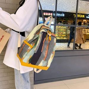 Schultaschen Korean Trendy Graffiti Camouflage Rucksack Nylon Reiserucksack Für Teenager Mädchen College Studenten Mochila