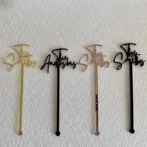 Gift Wrap Personalized Acrylic Drink Name Stirrers Cocktail Wedding Table Centerpiece Custom