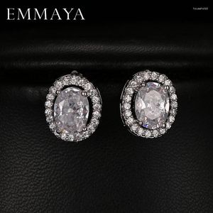 Studörhängen Emmaya Luxury Oval Zircon Elegant White Gold-Color Plated for Women