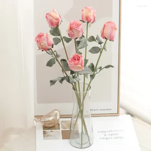 装飾的な花秋56cmローズ人工花シルクウェディングホームデコレーションのためのロマンチック