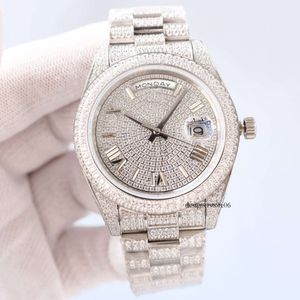 ساعات المعصم الماس وساعين ES 41mm أوتوماتيكي Wristwatch Montre de Luxe Stainless Strap Fashion Abser Aborer Aborer 0004