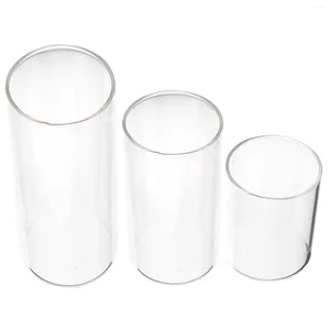 Candle Holders 3 Pcs Glass Cup Cylinders Pillar Holder Clear Jars Column Candles Hurricane