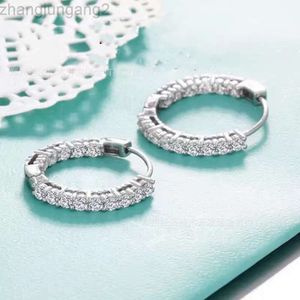 Designer Tiffanyjewelry Tiffanybracelet t Family S925 Sterling Silver Single Row Diamond Earrings Light Luxury Earrings High Carbon Diamond Tricolor Earrings fo