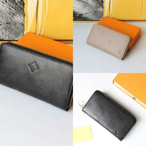 Designer Wallet Women Vertical Notebook Cardholder Mens Circle Zipper Purse Luxury Leather Black Photo Wallets Portafoglio uomo 240201