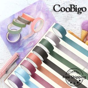 Gift Wrap 1Set Scrapbooking Pure Color Washi Tape Retro Masking Klistermärken Stationer Dagbok Notbok Po Frames Diy Craft Supplies