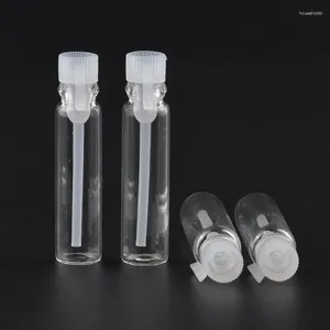 Butelki do przechowywania 100pcs/partia 1 ml mini szkło małe próbki fiolki Perfumy butelka 2 ml 3 ml Pusta laboratoryjna płynna zapachowa próba Tube Tube