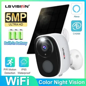 Solar Security Cameras Wireless Outdoor 5MP UHD BATTERY POWER WiFi Surveillance Color Night 2-Way Audio Motion Detect