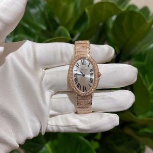 Damski ruch kwarcowy Męskie pary Diamond 32 mm40 mm gęsią jajko stalowe opaska Sapphire Crystal Mirror 2024