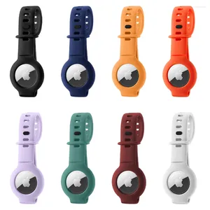 Assista Bandas AirTag Case Silicone Pulseira Pulseira Design para Crianças Crianças Velho Homem Pet Cães Gatos Capa Protetora Apple Tracker