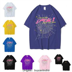 2024 Mens T-shirts 555 Hip Hop Kanyes Style Sp5der t Shirt Spider Jumper European and American Young Singers Short Sleeve 77md