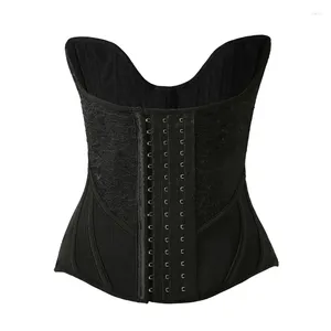 Women's Shapers 24 Steel Bones Angel's Wing Mesh Breathable Lace Waist Trainer Corset For Abdominal Contraction After Fitness Exercise 9004