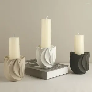 Candle Holders 1PC Creative Ceramic Candlestick Colorful Container Holder Tulip Shape Candlelight Dinner Home Decoration