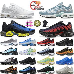 Nya män Running Shoes TN Plus Triple Black White Chain Link Unity Atlanta Hyper Sky Blue Fury Jade Laser Wolf Gray Mens Trainers Outdoor Sports Sneakers