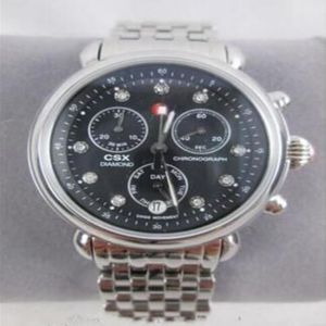 Sprzedaj dostawca fabryki Nowy kwarc Deco Chronografy Silver CSX 36 Diamentowe wybieranie czarna bransoletka MW03M00A0928227P