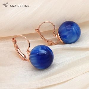 Dangle Earrings SZ Design Elegant 2024ファッションカラフルな丸い丸アクリルビーズ高品質の女性のパーティージュエリー