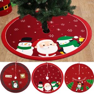 Christmas Decorations Merry X-Mas Tree Skirt Ornaments Snowman Red Cloth Xmas Diy Happy Party Supplies