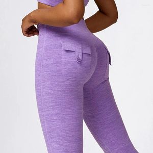 Pantaloni attivi Leggings per allenamento in palestra Sport da donna Tasca per yoga Mutandine elastiche a vita alta attillate sexy Legging push up Mujer