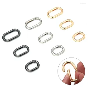 Nyckelringar 1 st oval Spring O Ring Öppningsbar läderväska Handväska Rem Buckle Connect Keyring Pendant Key Dog Chain Snap CLAPP CLIP CARABINER