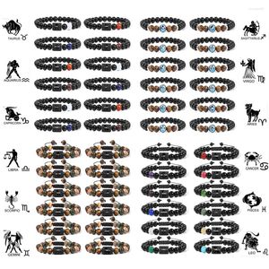 Strand Wholesale 12 Constellation Sign Bracelets For Men Women Zodiac Charm Beads Friendship Couple Bracelet Birthday Jewelry On Hand