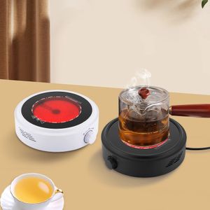 Electric Mini Stove Portable Plate 800W 110V for Boiling Water Making Tea and Coffee Black and White 240202