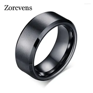 Anéis de Cluster Zorcvens 2024 Moda Charme Jóias Anel Homens Aço Inoxidável Ouro / Prata Cor / Preto para Mulheres