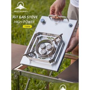 Stufe Wild Journey Igt Slammer Griglia per barbecue a gas pieghevole BBQ Home Outdoor Vacation Travel Cam Stufa per utensili da cucina in acciaio inossidabile Dr Dha2P