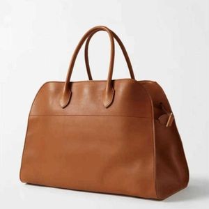 A mesma linha bolsa estilo de compras margaux 15 minimalista versátil grande capacidade sacola de couro genuíno para mulher