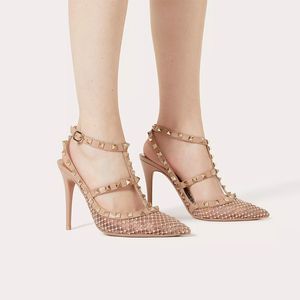 Stiletto häl mesh pump kristaller slingbacks kvinnor designer sandaler 6