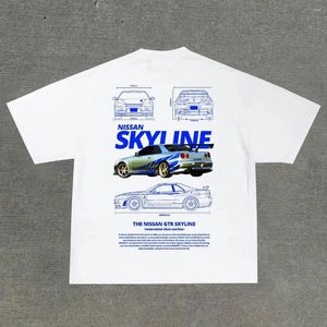 メンズTシャツハラジュクアメリカンレーシンググラフィックプリント特大のゴシックカップルカジュアルストリートウェアプロチョイスY2Kトップゴスメン服