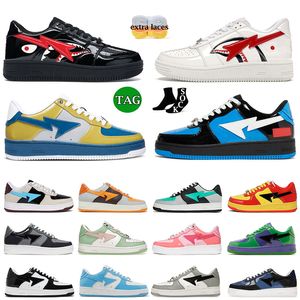 Designer sapatos tênis para homens mulheres baixo top preto branco UNC laranja camo verde pastel rosa cinza plana bapestaes homens treinadores de moda ao ar livre