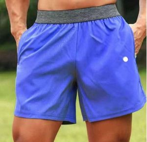 Men Yoga Sports Shorts Outdoor Fitness Quick Dry lululemens Solid Color Tidal current Casual Running lulu Quarter Pant lulusthin