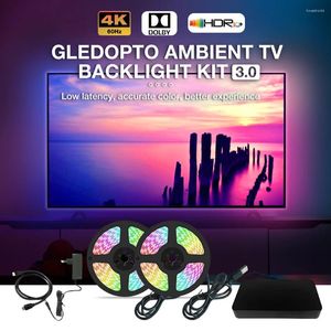 Controllers Gledopto Ambient TV Backlight Kit 3.0 LED Strip RGB IC HDMI-kompatibel Sync Box Set Light Support 4K 60Hz för 50 till 65 tum