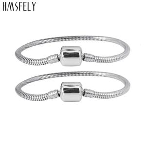 HMSFELY 316L Edelstahl Schlangenketten Armband Für Frauen DIY Charm Armbänder Zubehör Runde Kugel Schnalle 240130