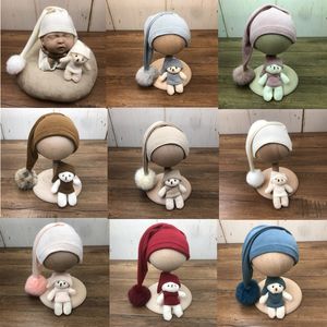 Born Pography Props Cute Plush Ball HATDoll Studio Baby 01 Mese Shooting CAP Infantile Fotografia Accessori 240125