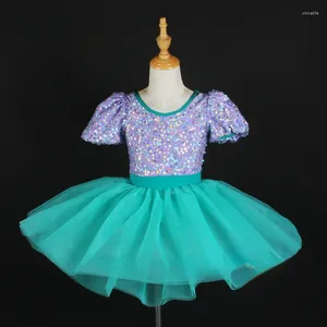 Bühne tragen kurze Puffärmel Pailletten Ballett Tanz Kostüm Mädchen TUTU Kleid Erwachsene Ballerina Kleidung Show Dancewear