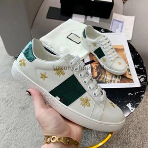 Italy new Ace Sneaker Shoes White Flat Leather Shoe Green red 1977 Stripe Embroidered Tiger Snake Couples Trainers Chaussures Size35-45 1.25 33