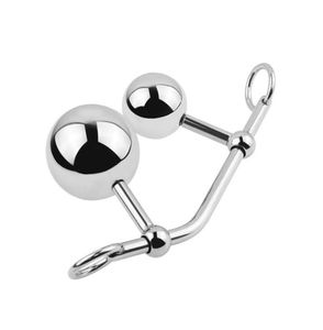 Latest Female Stainless Steel Adjustable Anus Vaginal Both Ball Butt Anal Plug Rope Hook Belt Device Bondage Locking For Women Adult Bdsm Sex Toy A5097941933